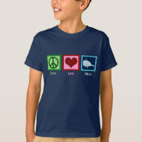Peace Kärlek Whales Navy Blue Kids
