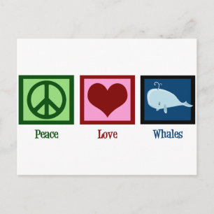 Peace Kärlek Whales Vykort