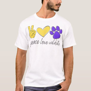 Peace Kärlek Wildcat School Team Spirit T Shirt