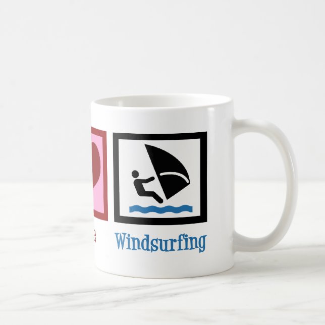 Peace Kärlek Windsurfing Kaffemugg (Höger)