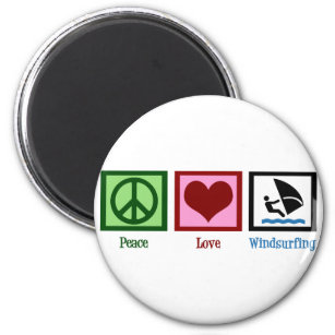 Peace Kärlek Windsurfing Magnet