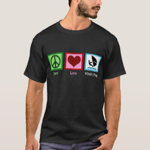 Peace Kärlek Windsurfing Mörk T-shirt