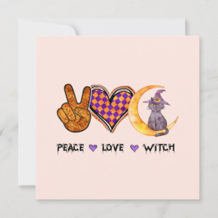 Peace Kärlek Witch - Halloween Design Design