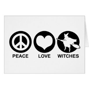 Peace Kärlek Witches Hälsningskort