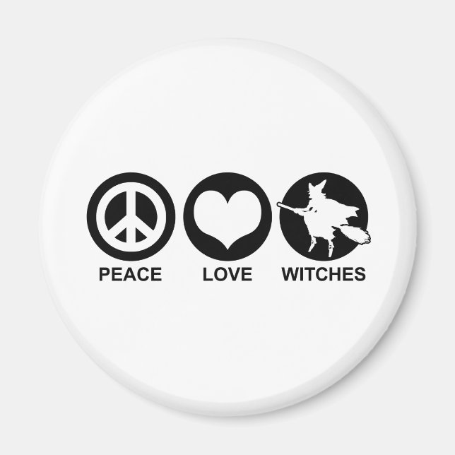 Peace Kärlek Witches Magnet (Framsidan)