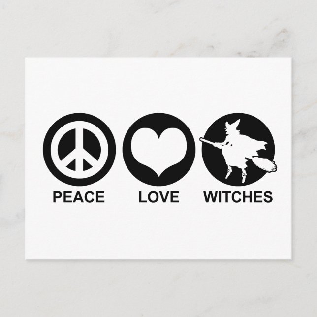 Peace Kärlek Witches Vykort (Framsida)