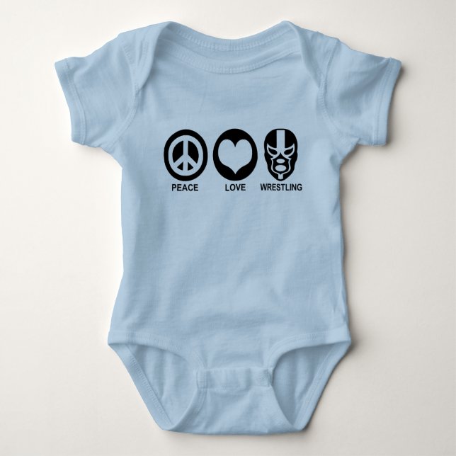 Peace kärlek Wrestling Baby T-Shirt (Framsida)