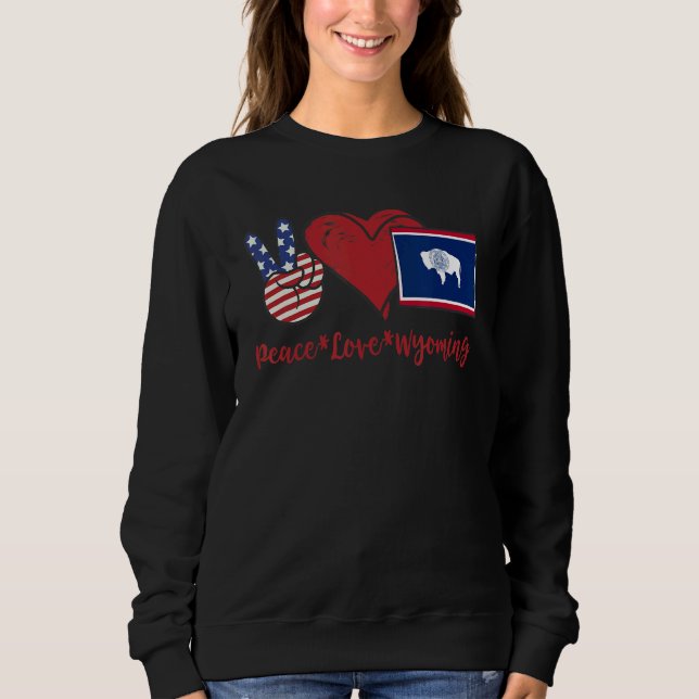 Peace Kärlek Wyoming T Shirt (Framsida)