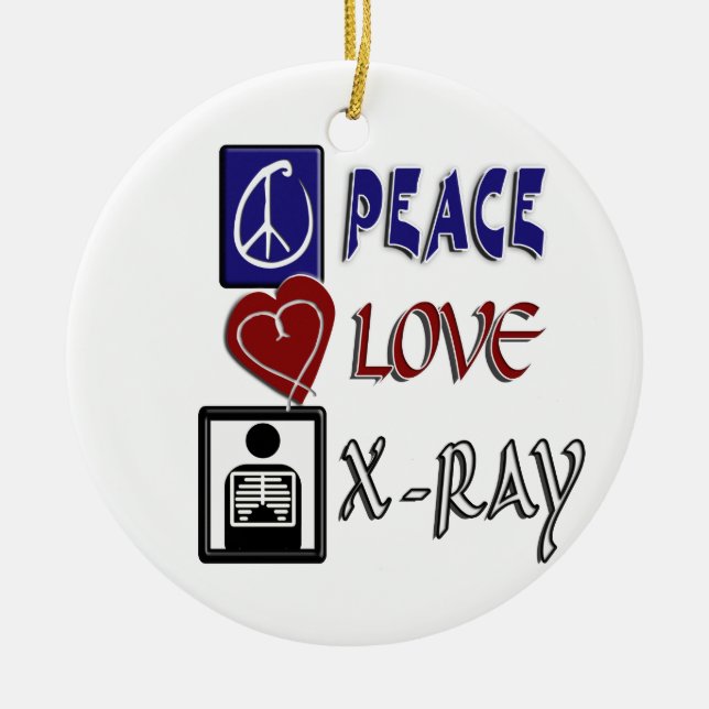 PEACE KÄRLEK X-RAY RADIOLOGY JULGRANSPRYDNAD KERAMIK (Framsidan)