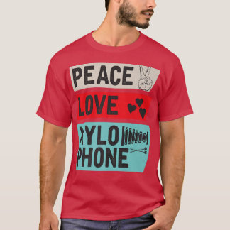 Peace Kärlek Xylophone Piano Music Players Marchin T Shirt