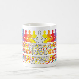 Peace Kärlek Yoga Rainbow Intentions Coffee Mugg