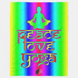 Peace Kärlek Yoga Rainbow Intentions Fleecefilt