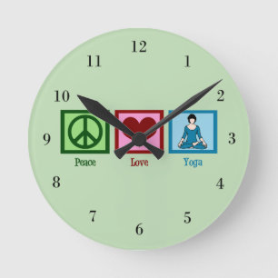Peace Kärlek Yoga Rund Klocka