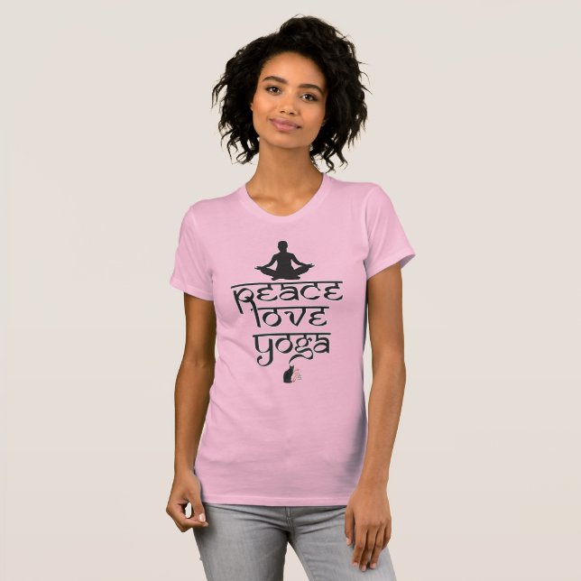Peace Kärlek Yoga T-Shirt (Hel framsida)