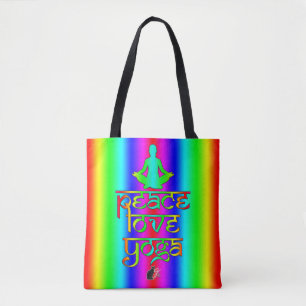 Peace Kärlek Yoga Tote Bag Tygkasse