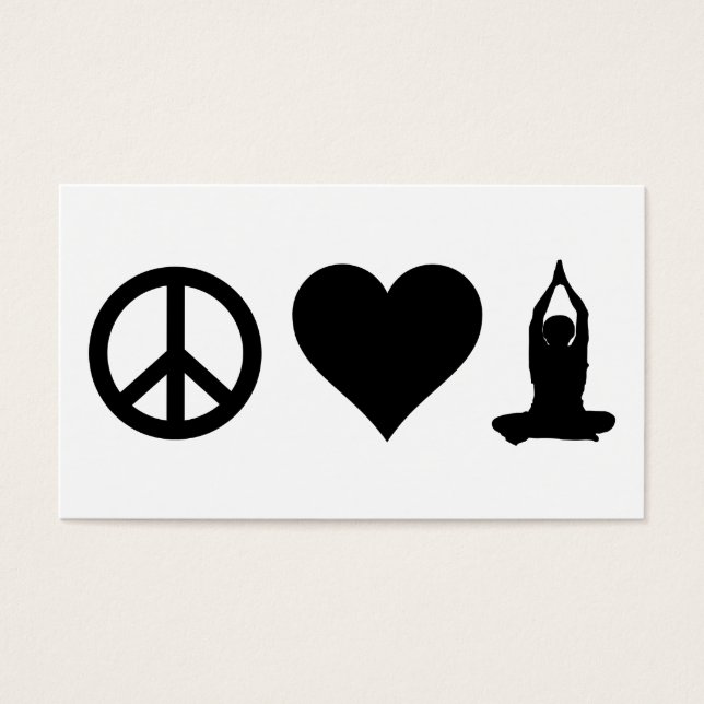 Peace Kärlek Yoga Visitkort (Framsidan)