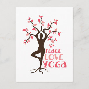 Peace Kärlek Yoga Vykort