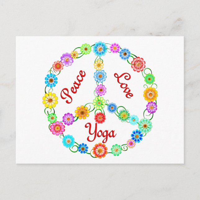 Peace Kärlek Yoga Vykort (Framsida)