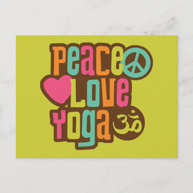 Peace Kärlek Yoga Vykort (Framsida)