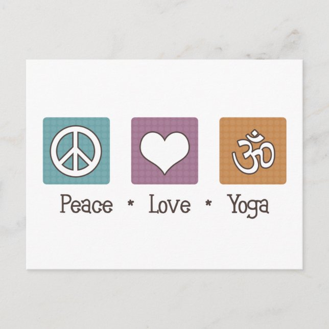 Peace Kärlek Yoga Vykort (Framsida)