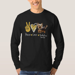 Peace Kärlek Yorkshire Terrier Hund T Shirt