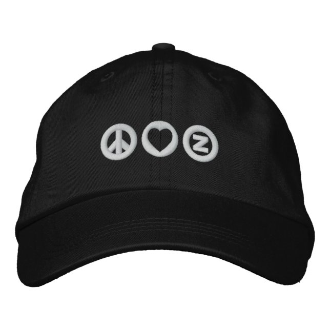 Peace Kärlek Zazzle Broderad Keps (Framsida)