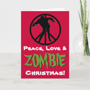 Peace Kärlek ZOMBIE julklapp för fina hälsningar Helgkort