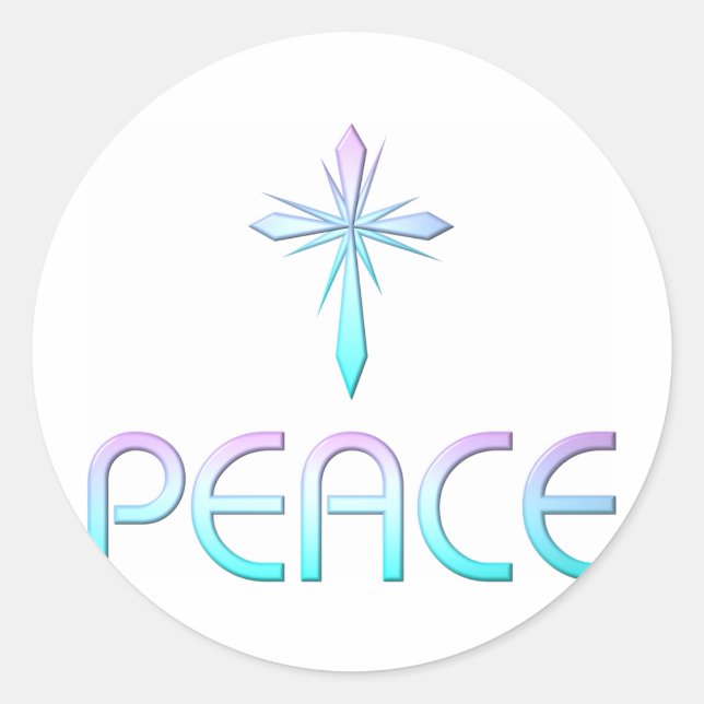 Peace Kor Christian Runt Klistermärke (Framsida)