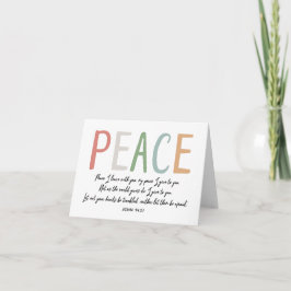 PEACE-kort John 14 27 Bible Verse Anteckningskort