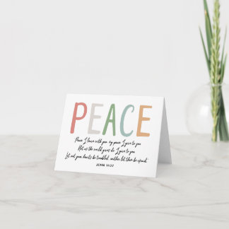 PEACE-kort John 14 27 Bible Verse Anteckningskort