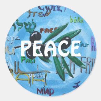 Peace Language - Peace Fine Art Stickers Runt Klistermärke