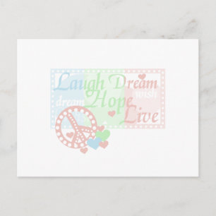 Peace Laugh Dream Hope Live Vykort