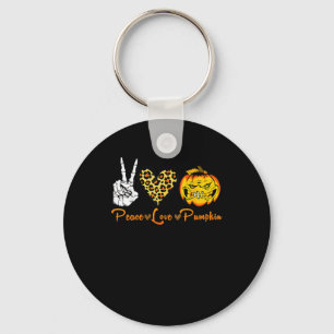 Peace Leopard Kärlek Scary Pumpkin Halloween Costu Nyckelring