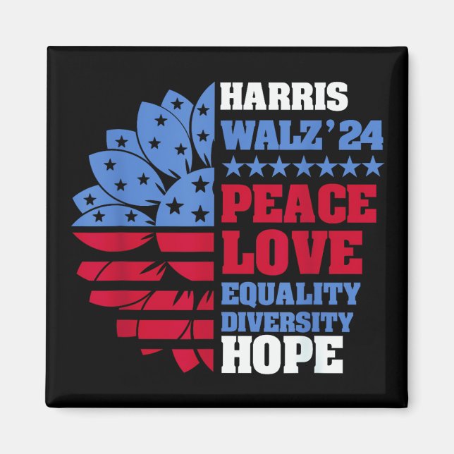 Peace LGBT Harris Walz Waltz Magnet (Framsidan)
