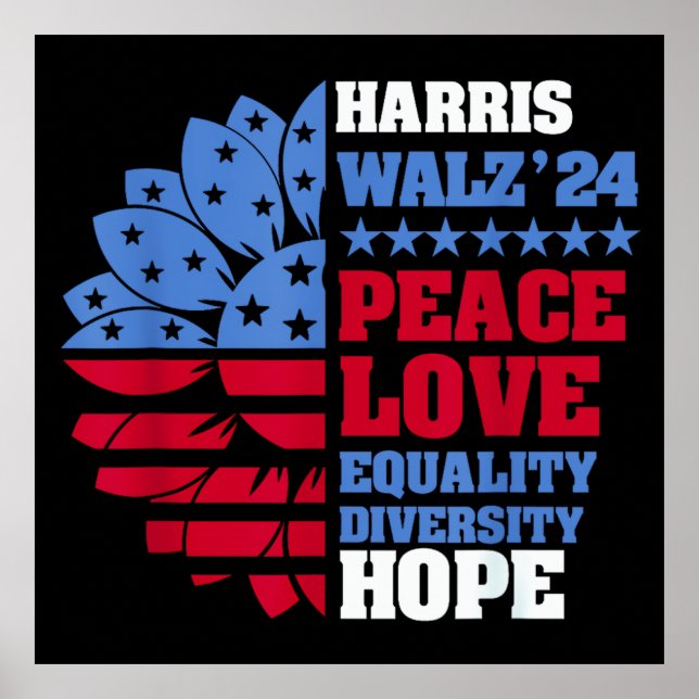 Peace LGBT Harris Walz Waltz Poster (Framsidan)