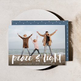 Peace & Light | Full Photo Hanukkah Julkort
