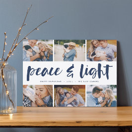 Peace & Light | Hanukkah Photo Collage Julkort