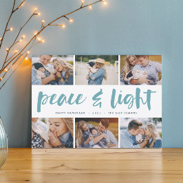 Peace & Light | Hanukkah Photo Collage Julkort