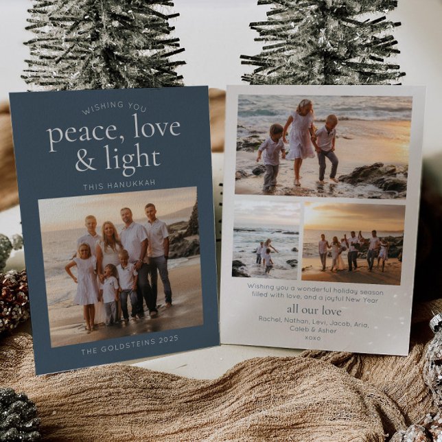 Peace, Light & Love Hanukkah Holiday Card Inbjudningar (Skapare uppladdad)