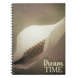 Peace Lily Blommigt Dream Time Phrase Anteckningsbok