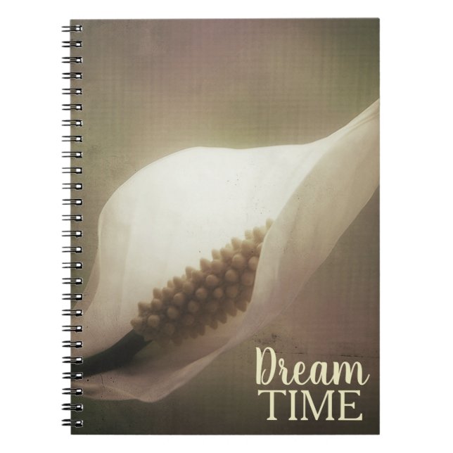 Peace Lily Blommigt Dream Time Phrase Anteckningsbok (Framsidan)