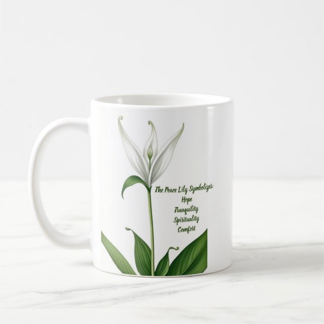 Peace Lily Comfort Andlig inspiration Mugg (Vänster)