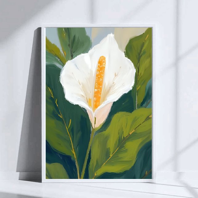 Peace Lily Flower Painting Watercolor Poster (Skapare uppladdad)