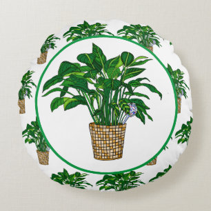 Peace Lily Hand plockade Plant Rund Kudde