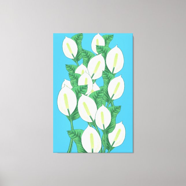 Peace Lily Illustration Canvastryck (Framsida)