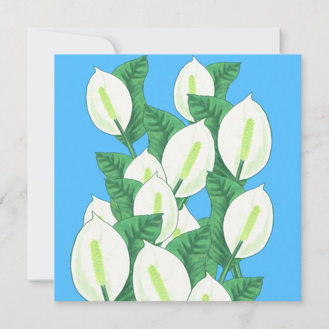 Peace Lily Illustration Greeting Card (Framsida)