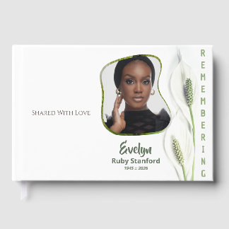 Peace Lily Modern Frame Photo Memorial Gästböcker