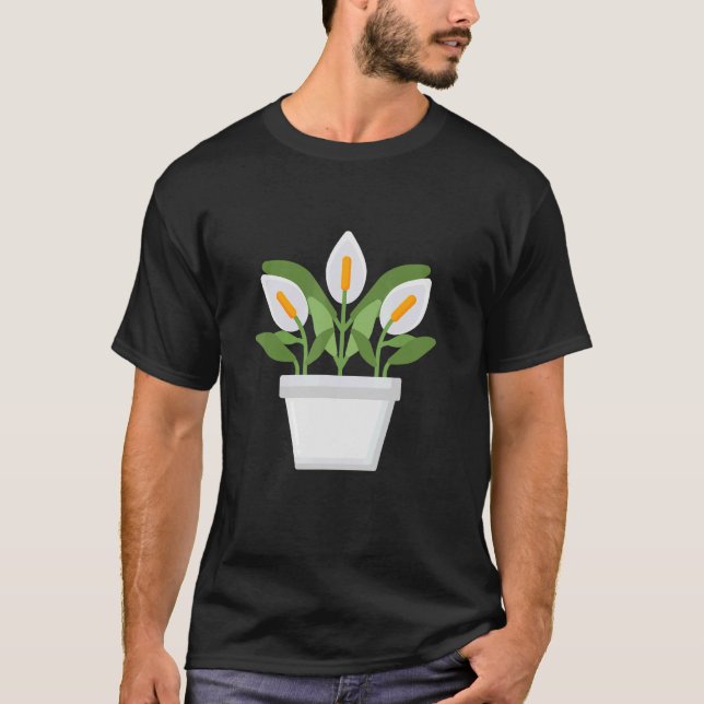 Peace Lily Spathiphyllum Plant T Shirt (Framsida)