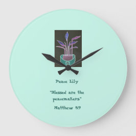 Peace Lily Stor Klocka