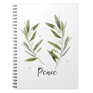 PEACE, löv, jul, Helgdag, vattenfärg, Anteckningsbok